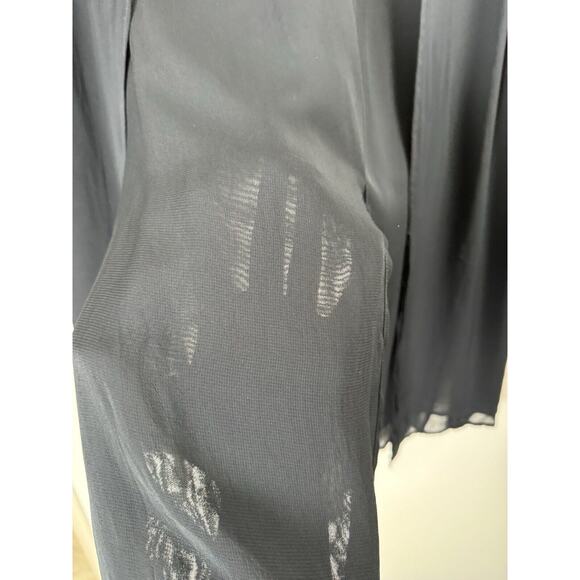 Tadashi Shoji Sheer 80s 90s Retro Disco Whimsygoth Regency Open Front Jacket M/L - Picture 4 of 7